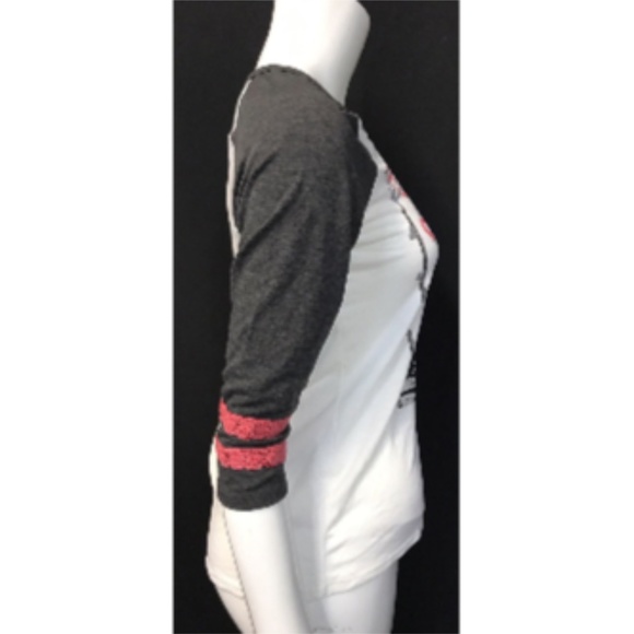 Girls Lily Blue LS Raglan Paris Gray White T Shirt - Picture 4 of 7